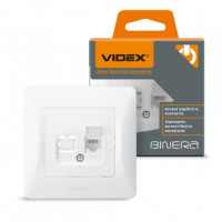 Розетка CAT6 одинарная компьютерная белая Videx Binera 